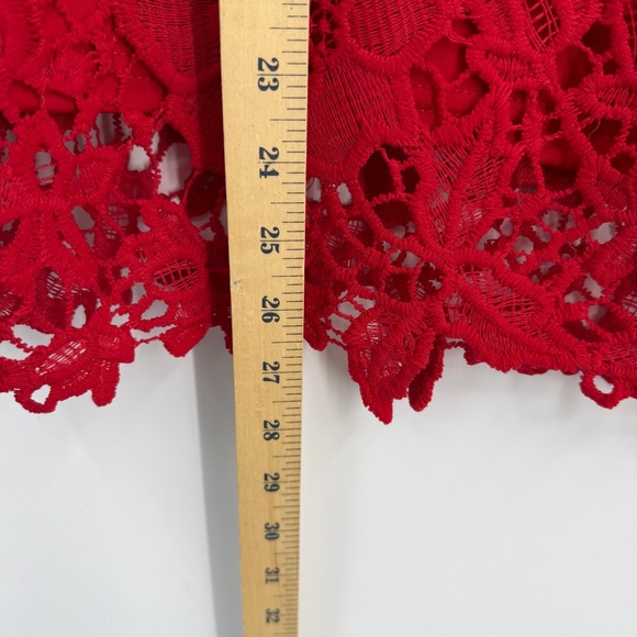 NWT Simply Emma SKIRT Red Lace Knee Length Pencil Sz 1X Form Fitting - Picture 6 of 9